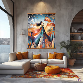 抽象芸術リバティお洒落芸術的: 吊り下げ型タペストリー