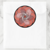 抽象芸術リボンバラインコーラルとブラック ラウンドシール (バッグ)