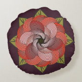 抽象芸術リボンバラinサンゴと苔on Fig ラウンドクッション (裏面)