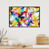 抽象芸術リボンパーティー波体積ポスはっきりしたター ポスター (キッチン)