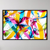 抽象芸術リボンパーティー波体積ポスはっきりしたター ポスター (正面)