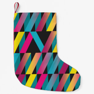 抽象芸術リボン:カラフルジオメトリヴィンテージ。 スモールクリスマスストッキング