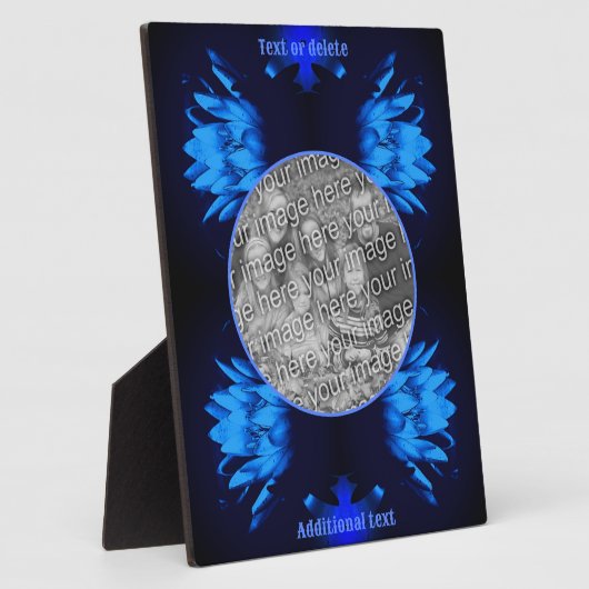 抽象芸術リレンロータスフラワー自分の写真を作成 フォトプラーク (側面)