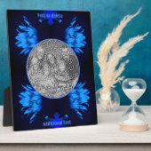 抽象芸術リレンロータスフラワー自分の写真を作成 フォトプラーク (側面)