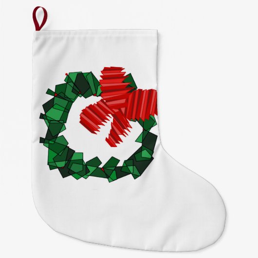 抽象芸術リースクリスマスストッキング ラージクリスマスストッキング (正面)