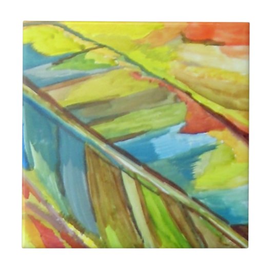 抽象芸術リーフデザイン タイル (正面)