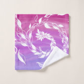 抽象芸術リーフデザイン（ピンクの背景） バスタオルセット (ウォッシュタオル)