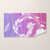 抽象芸術リーフデザイン（ピンクの背景） バスタオルセット (ハンドタオル)