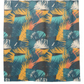 抽象芸術リーフパターンシャワーカーテン シャワーカーテン (正面)