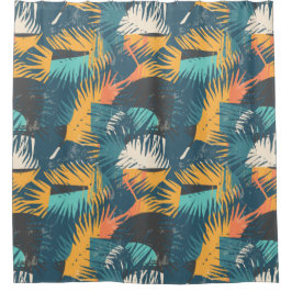 抽象芸術リーフパターンシャワーカーテン シャワーカーテン