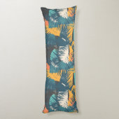 抽象芸術リーフパターン体枕 ボディピロー (裏面 (縦))