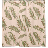 抽象芸術リーフパターン シャワーカーテン (正面)