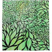 抽象芸術リーフ加工リーフデザイン シャワーカーテン (正面)