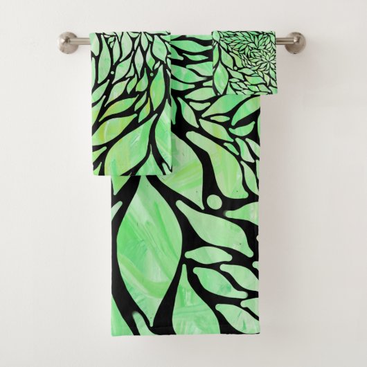 抽象芸術リーフ加工リーフデザイン バスタオルセット (インサイチュ)
