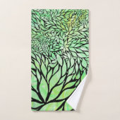 抽象芸術リーフ加工リーフデザイン バスタオルセット (ハンドタオル)