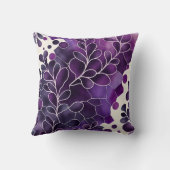 抽象芸術リーフ装飾パープル装飾用クッション クッション (裏面)