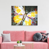 抽象芸術ルビージュエリーブイエローバタフライ絵画ズ キャンバスプリント (インサイチュ (リビング))