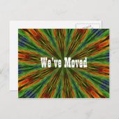 抽象芸術レイカラフル新しいアドレスの移動 案内ポストカード (正面/裏面)