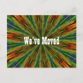 抽象芸術レイカラフル新しいアドレスの移動 案内ポストカード (正面)