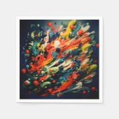 抽象芸術レインボスプラッシュラプソディーアート スタンダードカクテルナプキン (正面)