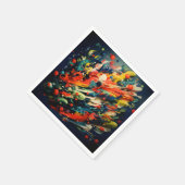 抽象芸術レインボスプラッシュラプソディーアート スタンダードカクテルナプキン (角)