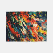 抽象芸術レインボスプラッシュラプソディーアート フリースブランケット (正面(横))