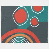 抽象芸術レインボーとサンズボホのアートワーク フリースブランケット (正面(横))