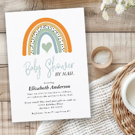 抽象芸術レインボーイベビーシャワーバイメール 招待状