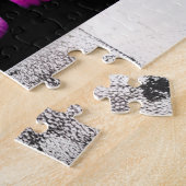 抽象芸術レインボーインフォレストツリーシルエット ジグソーパズル (側面)