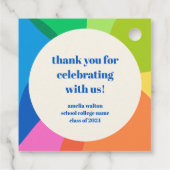 抽象芸術レインボーカスタムー卒業パーティーありがとう フェイバータグ (裏面)