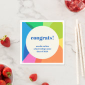 抽象芸術レインボーカスタムー卒業祝い スタンダードカクテルナプキン (インサイチュ)