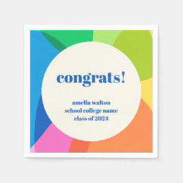 抽象芸術レインボーカスタムー卒業祝い スタンダードカクテルナプキン