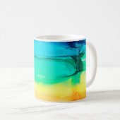 抽象芸術レインボーカラフルの背景、壁紙。 コーヒーマグカップ (正面右)