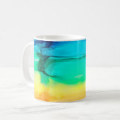 抽象芸術レインボーカラフルの背景、壁紙。 コーヒーマグカップ (正面左)