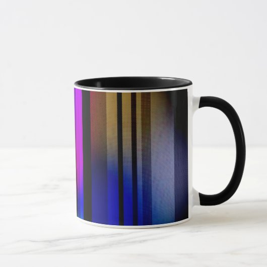抽象芸術レインボーカラー黒背景マグカップ マグカップ (右)