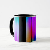 抽象芸術レインボーカラー黒背景マグカップ マグカップ (正面左)