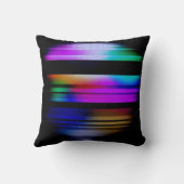 抽象芸術レインボーカラー黒背景枕 クッション (裏面)