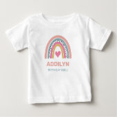 抽象芸術レインボーカワイガールズ誕生日 ベビーTシャツ (正面)