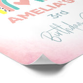 抽象芸術レインボーガールの3回目の誕生日パーティーへようこそ ポスター (角)