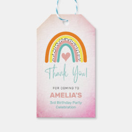 抽象芸術レインボーガールズバースデーパーティーありがとう ギフトタグ