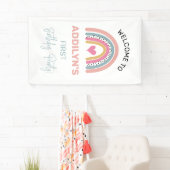 抽象芸術レインボーガールズバースデーパーティーへようこそ 横断幕 (インサイチュ)