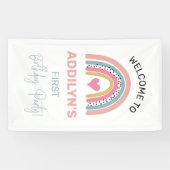 抽象芸術レインボーガールズバースデーパーティーへようこそ 横断幕 (横)