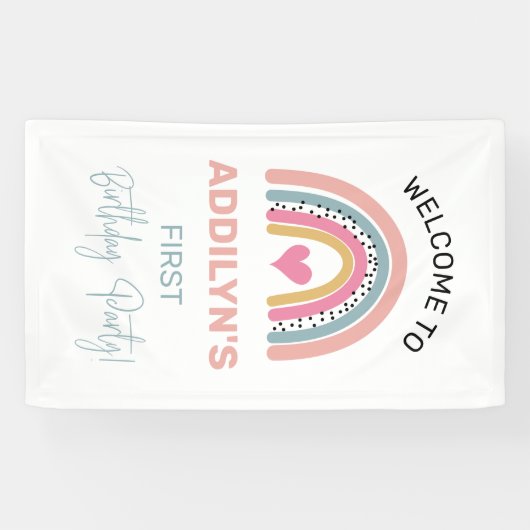 抽象芸術レインボーガールズバースデーパーティーへようこそ 横断幕 (横)