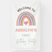 抽象芸術レインボーガールズバースデーパーティーへようこそ 横断幕 (縦)