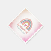 抽象芸術レインボーガールズ1st誕生日パーティーインビタティ スタンダードカクテルナプキン (角)