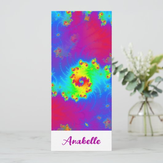 抽象芸術レインボーグラジエントフラクタルブックマーク (スタンド正面)