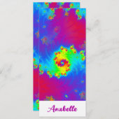 抽象芸術レインボーグラジエントフラクタルブックマーク (正面/裏面)