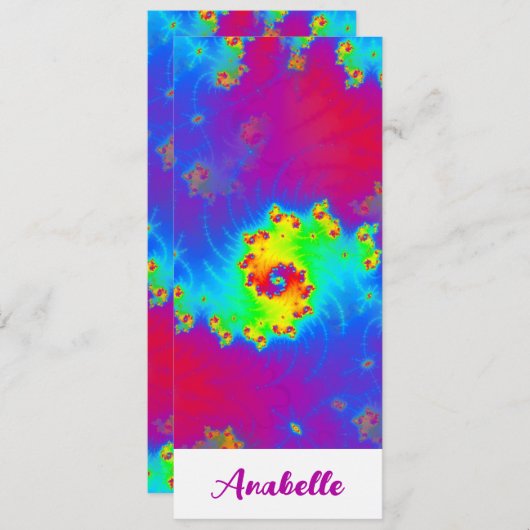 抽象芸術レインボーグラジエントフラクタルブックマーク (正面/裏面)
