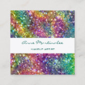 抽象芸術レインボーグリッツスクエアビジネスカード スクエア名刺 (正面)