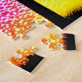 抽象芸術レインボーシルエットツリーズインザフォレスト ジグソーパズル (側面)